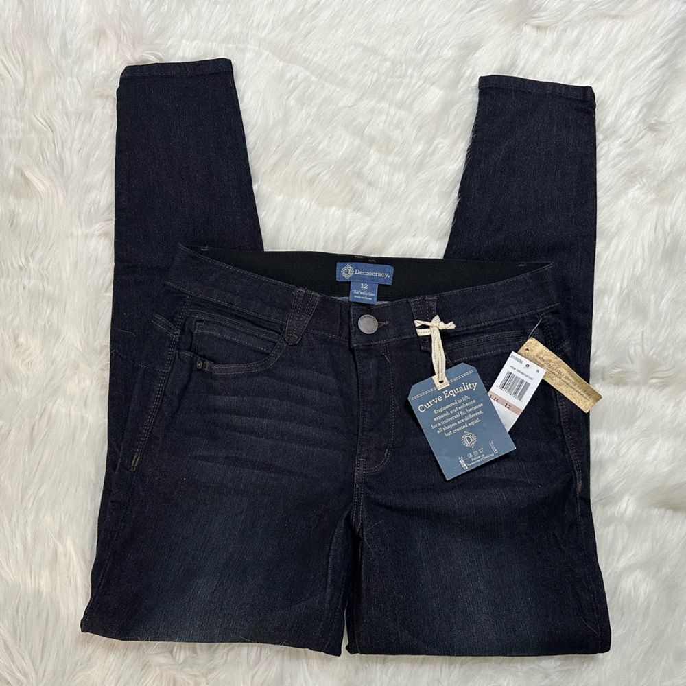WOMEN’S DEMOCRACY ABSOLUTION BOOTY LIFT JEGGING JEAN MOLD & HOLD JEANS SIZE 12
